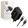 Tech-Protect NCA45W-GAN 2-Port 45W Wall Charger with USB-C Cable - Black Tech-Protect NCA45W-GAN 2-Port 45W Wall Charger with USB-C Cable - Black
