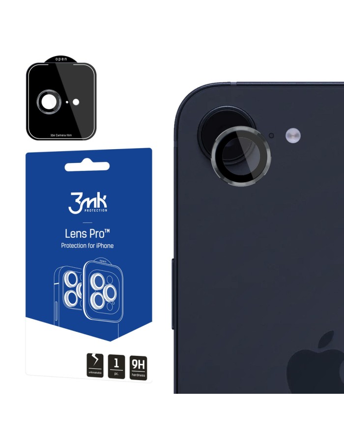 3mk Lens Protection Pro Tempered Glass for iPhone 16e - Gray