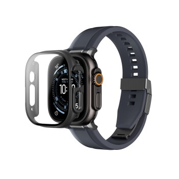 AmazingThing Radix Glass Screen Protector with Case for Apple Watch UItra 3 49mm - Black