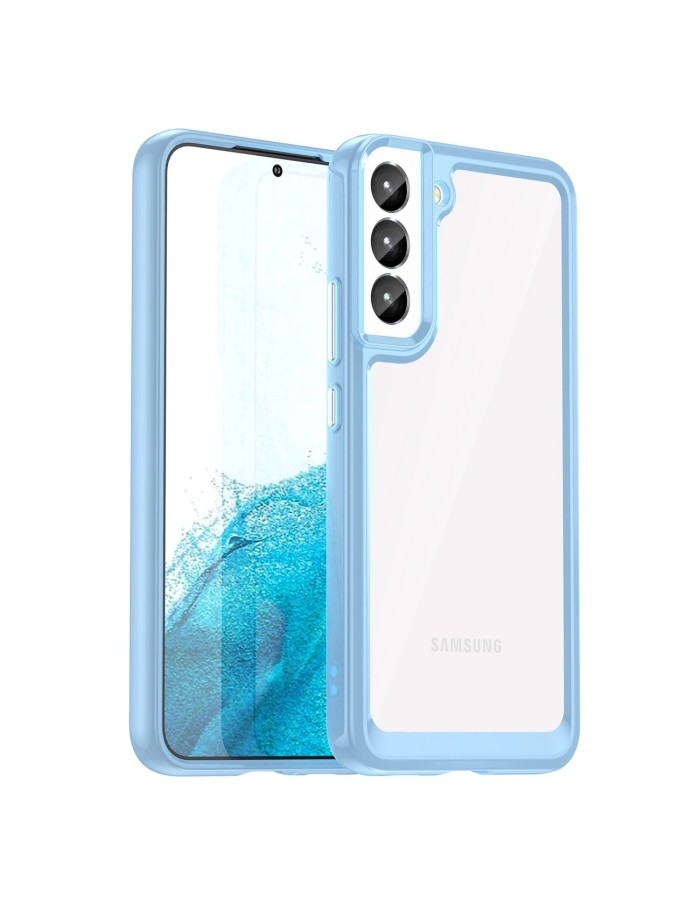 Outer Space Case for Samsung Galaxy S23+ cover with a flexible frame blue