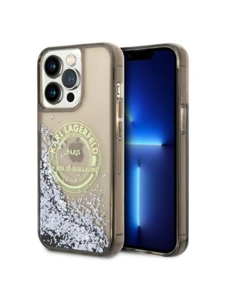 Karl Lagerfeld Liquid Glitter RSG case for iPhone 14 Pro Max - black