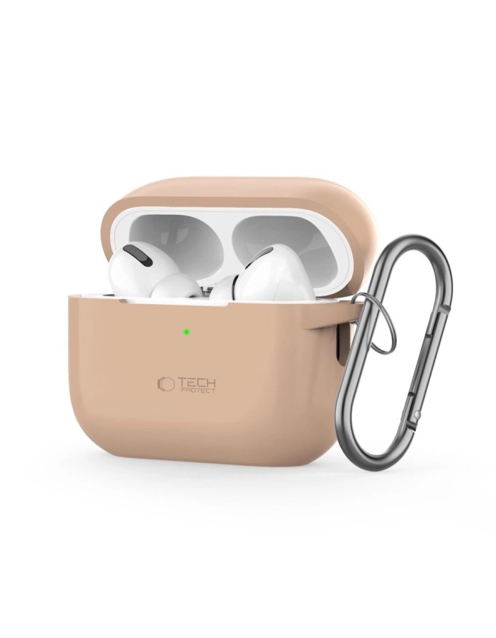 Tech-Protect Silicone Hook Case for Apple AirPods Pro 1 / 2 - Beige Tech-Protect Silicone Hook Case for Apple AirPods Pro 1 / 2 - Beige