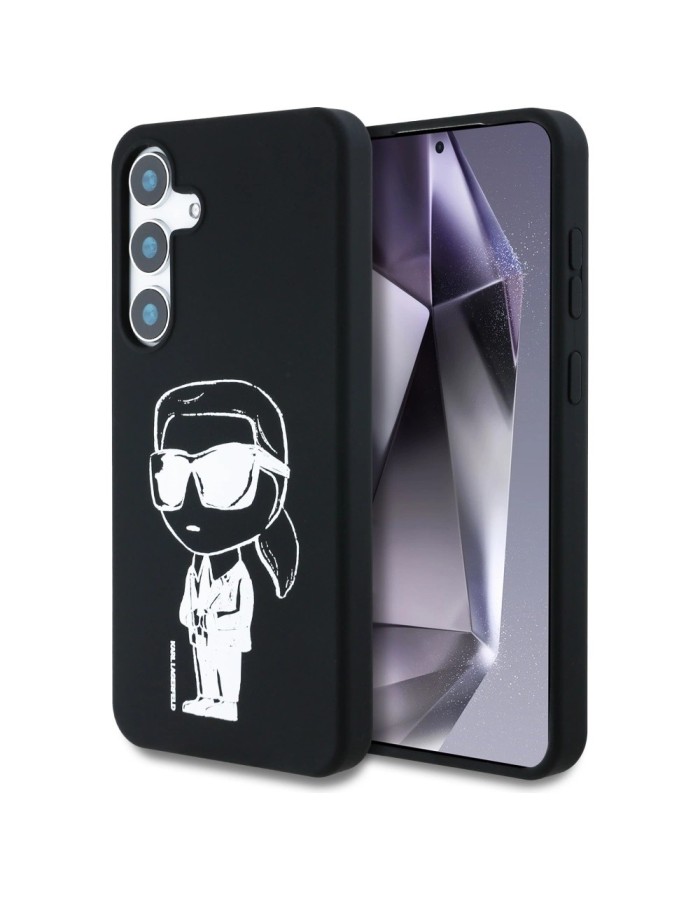 Case Karl Lagerfeld Silicone Graffiti Ikonik Printed Logo MagSafe Samsung Galaxy S25 black