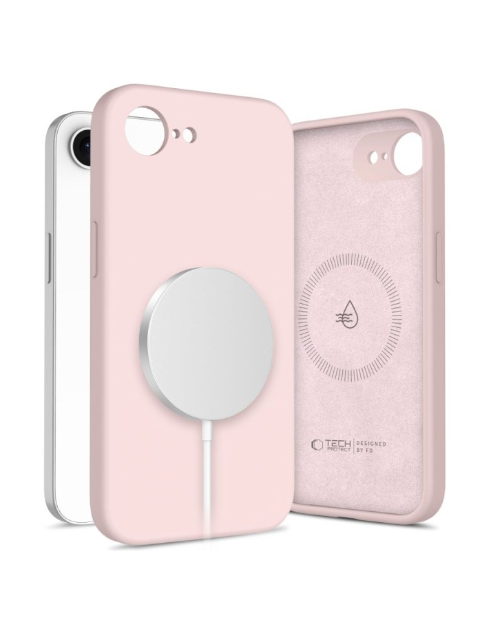 Tech-Protect Silicone MagSafe Case for iPhone 16e / 17e - Pink