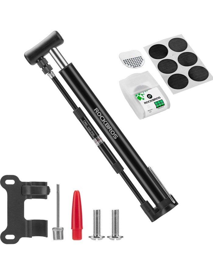 Rockbros 42322821001 floor bicycle pump - black