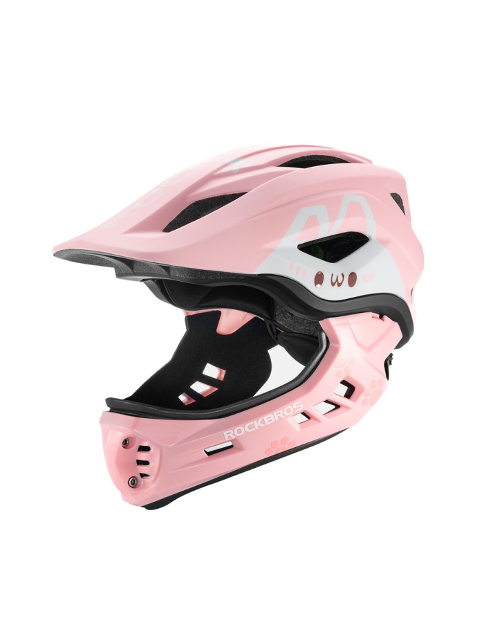 Rockbros TT-32001 Rabbit Children's Bike Helmet with Detachable Chin Size S (48-52) - Pink Rockbros TT-32001 Rabbit Children's Bike Helmet with Detachable Chin Size S (48-52) - Pink