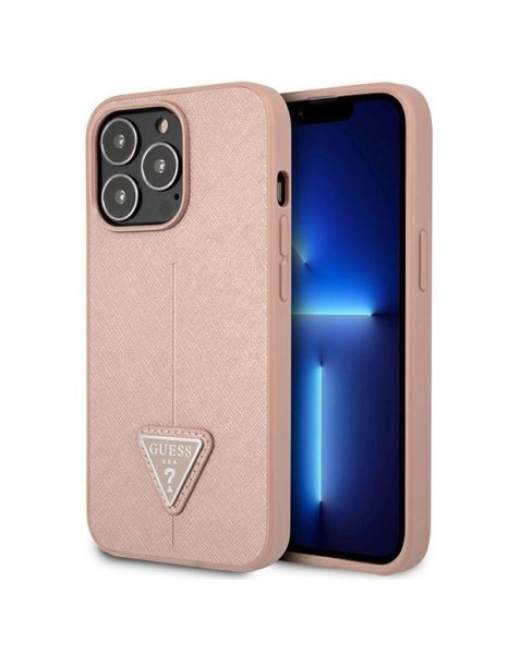 Guess GUHCP14LPSATLP iPhone 14 Pro 6.1 "pink / pink hardcase SaffianoTriangle Logo Guess GUHCP14LPSATLP iPhone 14 Pro 6.1 "pink / pink hardcase SaffianoTriangle Logo
