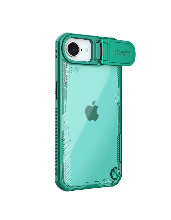 Nillkin Iceblade Prop Case with Lens Cover and Stand for iPhone 16e / 17e - Green Nillkin Iceblade Prop Case with Lens Cover and Stand for iPhone 16e / 17e - Green