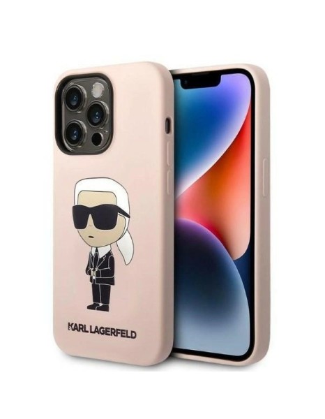 Karl Lagerfeld KLHCP14LSNIKBCP iPhone 14 Pro 6.1" hardcase pink/pink Silicone Ikonik