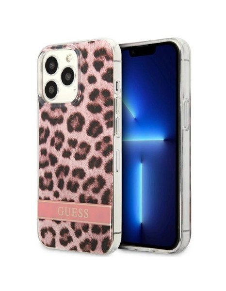Guess GUHCP13LHSLEOP iPhone 13 Pro / 13 6.1" pink/pink hardcase Leopard