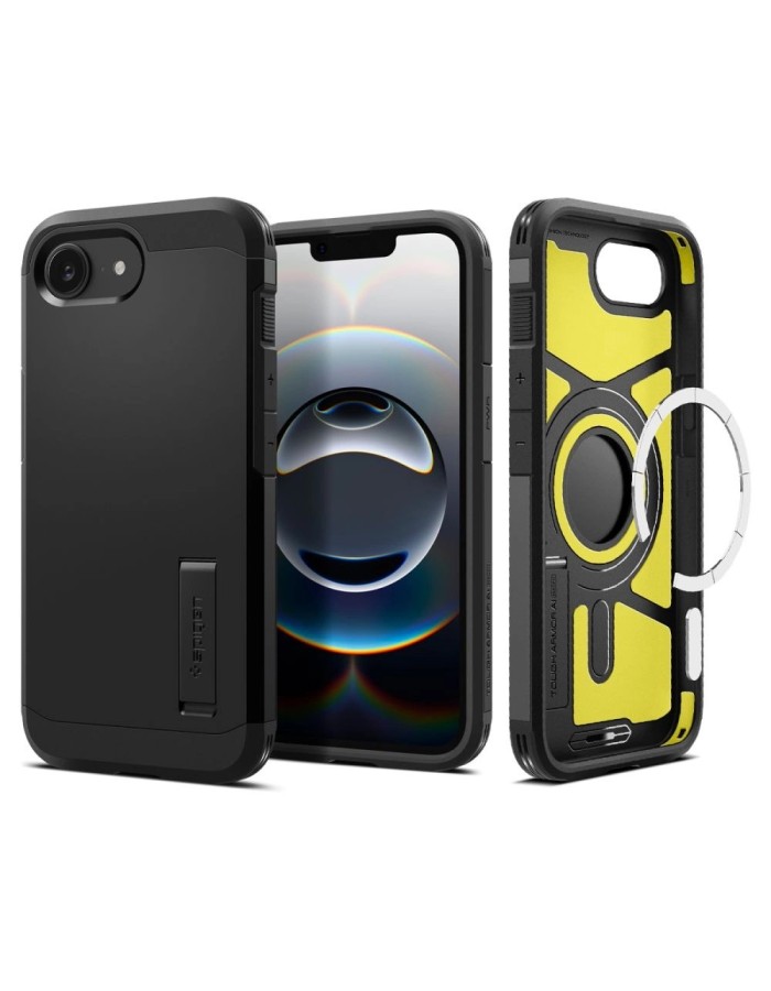 Spigen Tough Armor Case with MagSafe for iPhone 16e / 17e with Stand - Black Spigen Tough Armor Case with MagSafe for iPhone 16e / 17e with Stand - Black