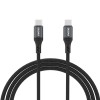 Dudao L3CC USB-C - USB-C 60W 1.2m Braided Cable - Black Dudao L3CC USB-C - USB-C 60W 1.2m Braided Cable - Black
