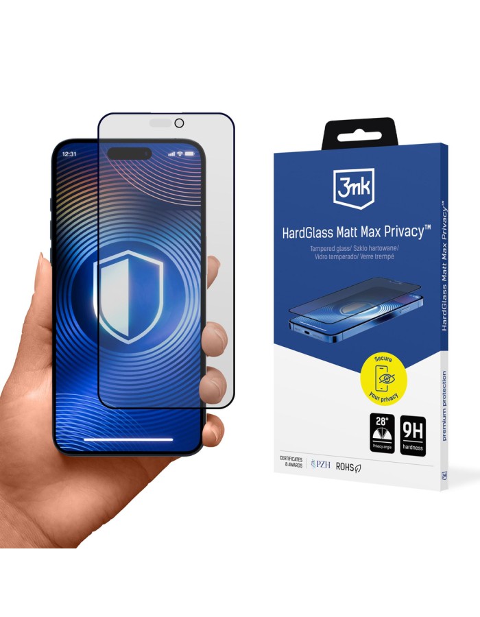 3mk Hardglass Matt Max Privacy Tempered Glass for iPhone 17 Pro