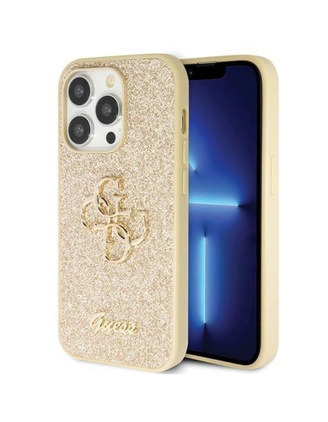 Guess GUHCP14LHG4SGD case for iPhone 14 Pro - gold Glitter Script Big 4G Guess GUHCP14LHG4SGD case for iPhone 14 Pro - gold Glitter Script Big 4G