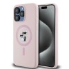 Karl Lagerfeld Silicone Karl&amp;amp;Choupette Ring MagSafe Case for iPhone 15 Pro Max - Pink