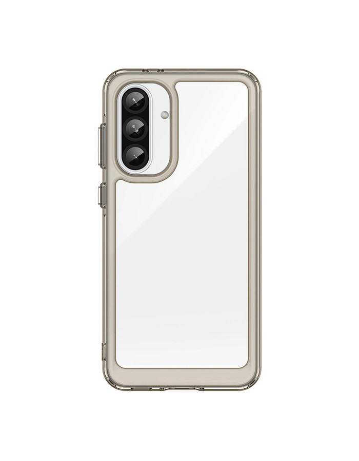 Outer Space Case for Samsung Galaxy A36 Cover with Flexible Frame - Semi-Transparent, Black