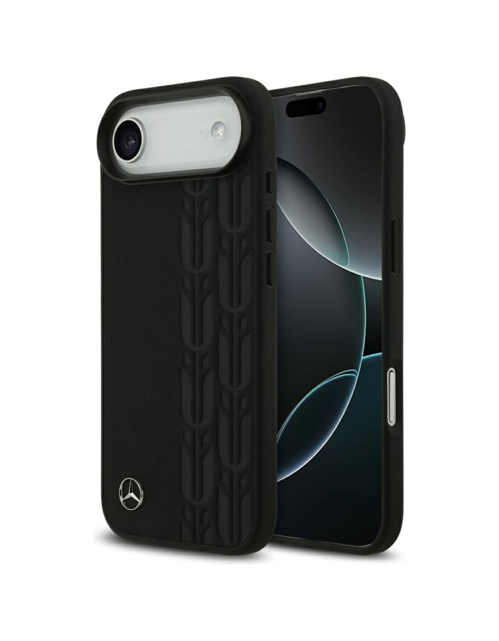 Mercedes Leather Laurel Leaves MagSafe Case for iPhone Air - Black