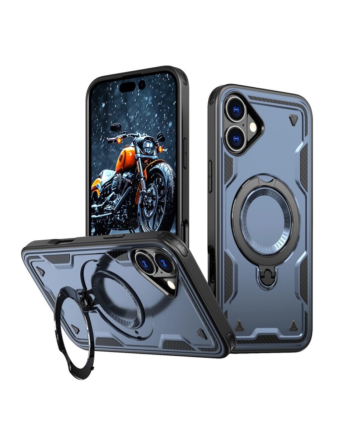 Hybrid Armor Trendy Case with MagSafe for iPhone 16 Plus - Blue