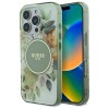 Guess IML Flower & Tonal Circle MagSafe case for iPhone 16 Pro - green Guess IML Flower & Tonal Circle MagSafe case for iPhone 16 Pro - green