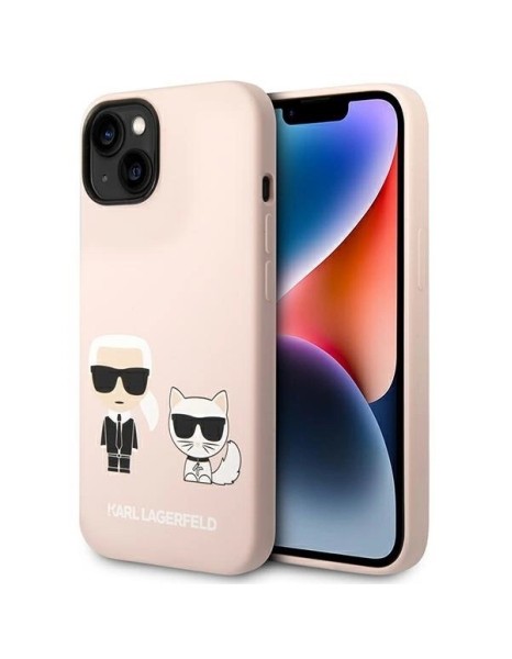 Karl Lagerfeld KLHMP14SSSKCI iPhone 14 6.1 "hardcase light pink / light pink Silicone Karl &amp;amp; Choupette Magsafe