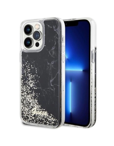 Guess GUHCP14XLCSGSGK iPhone 14 Pro Max 6.7" black/black hardcase Liquid Glitter Marble