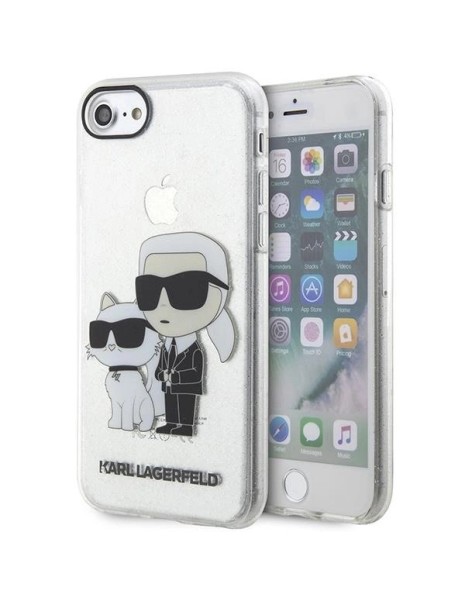 Karl Lagerfeld KLHCI8HNKCTGT iPhone 7/8/ SE 2020 / SE 2022 transparent hardcase Gliter Karl&amp;amp;Choupette