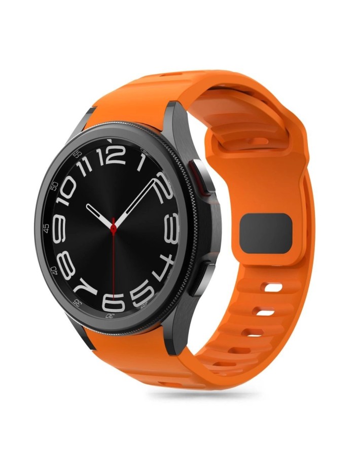 Tech-Protect Silicone Line Strap for Samsung Galaxy Watch 4 / 5 / 5 Pro / 6 / 7 / FE - Orange
