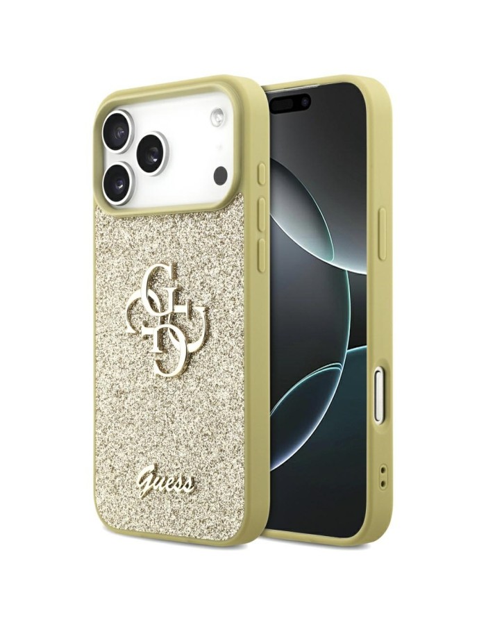 Guess Fixed Glitter Big 4G case for iPhone 17 Pro Max - gold
