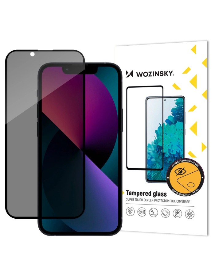 Wozinsky Privacy Glass tempered glass for iPhone 17e / 16e / 14 / 13 / 13 Pro with Anti Spy privacy filter