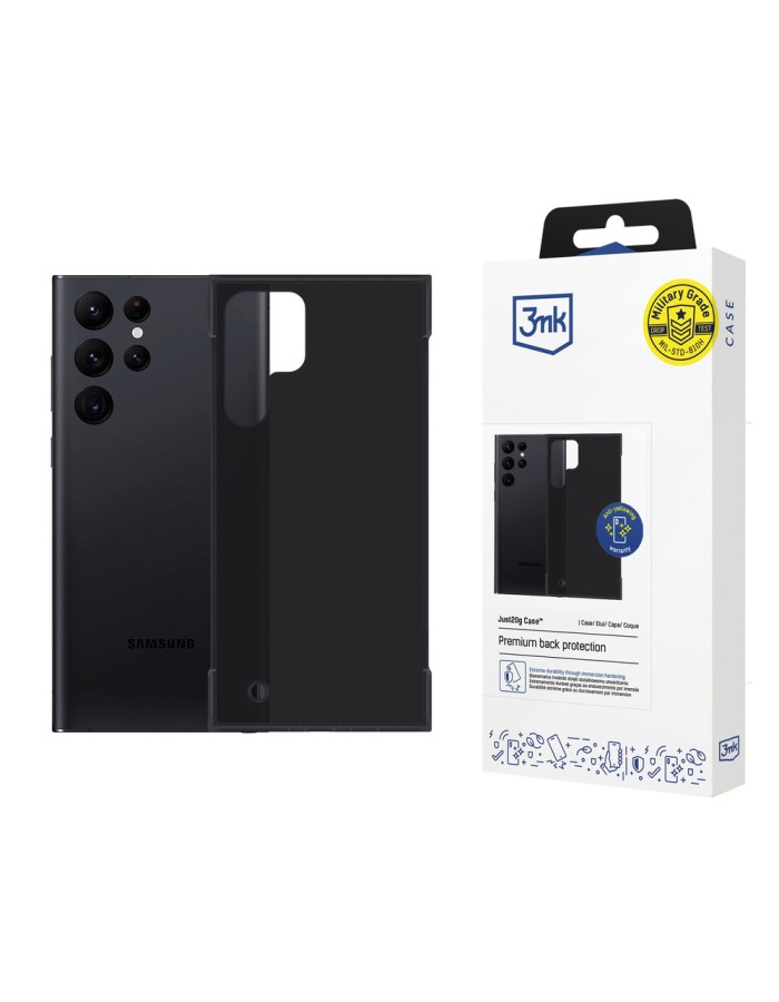 3mk Just20g Matt Case for Samsung Galaxy S22 Ultra 5G - Matte Black