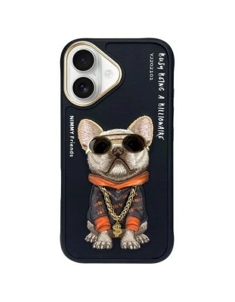 Nimmy Glasses Cool Dog iPhone 16 Case - Black Nimmy Glasses Cool Dog iPhone 16 Case - Black