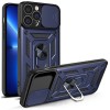 Hybrid Armor Camshield case for iPhone 13 Pro armored case with camera cover blue