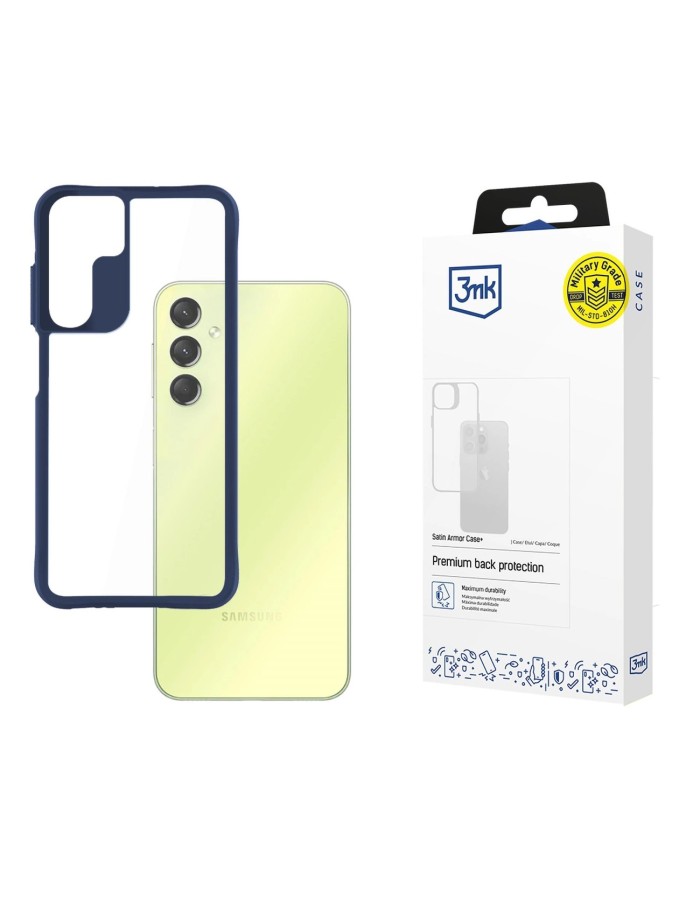 3mk Satin Armor Case+ Blue for Samsung Galaxy A25 5G - transparent