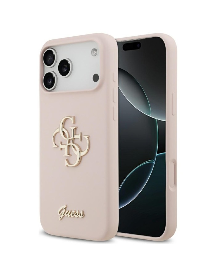 Guess Silicone Big 4G Script Case for iPhone 17 Pro Max - Pink