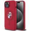 Karl Lagerfeld Silicone Karl&amp;amp;Choupette Heads Ring MagSafe iPhone 15 Case - Red