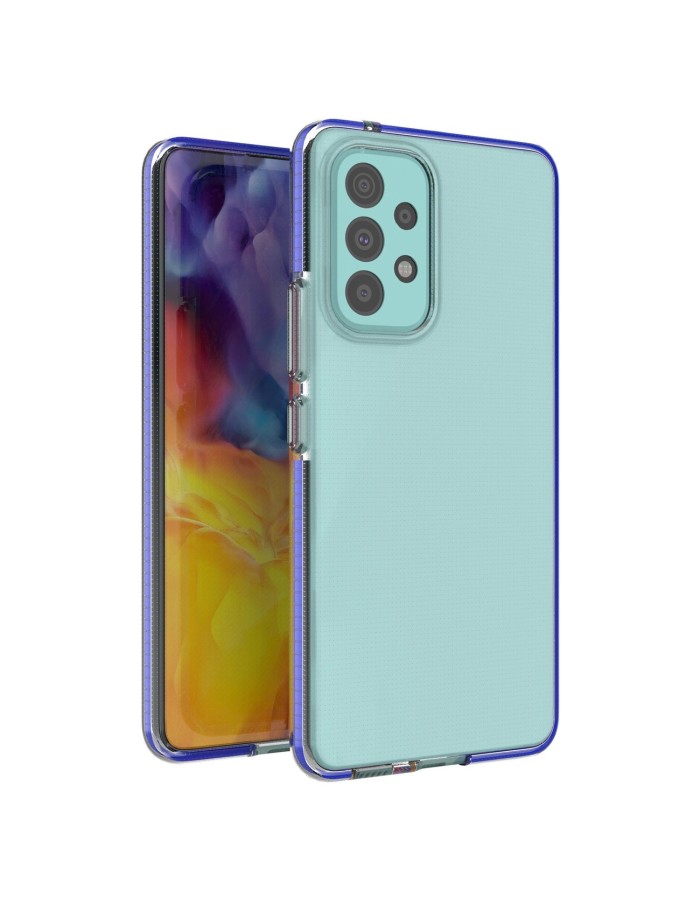 Spring Case cover gel cover with a colored frame for the Samsung Galaxy A73 dark blue