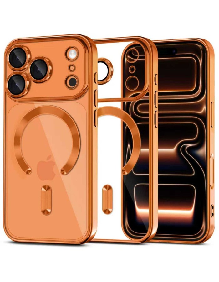 Tech-Protect MagFlex MagSafe Case for iPhone 17 Pro - Transparent Orange Tech-Protect MagFlex MagSafe Case for iPhone 17 Pro - Transparent Orange