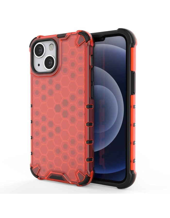 Honeycomb Case armor cover with TPU Bumper for iPhone 13 mini red Honeycomb Case armor cover with TPU Bumper for iPhone 13 mini red