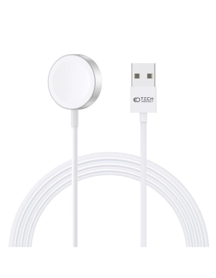 Tech-Protect UltraBoost Magnetic Inductive Charger with USB-A Connector for Apple Watch 1.2m - White Tech-Protect UltraBoost Magnetic Inductive Charger with USB-A Connector for Apple Watch 1.2m - White
