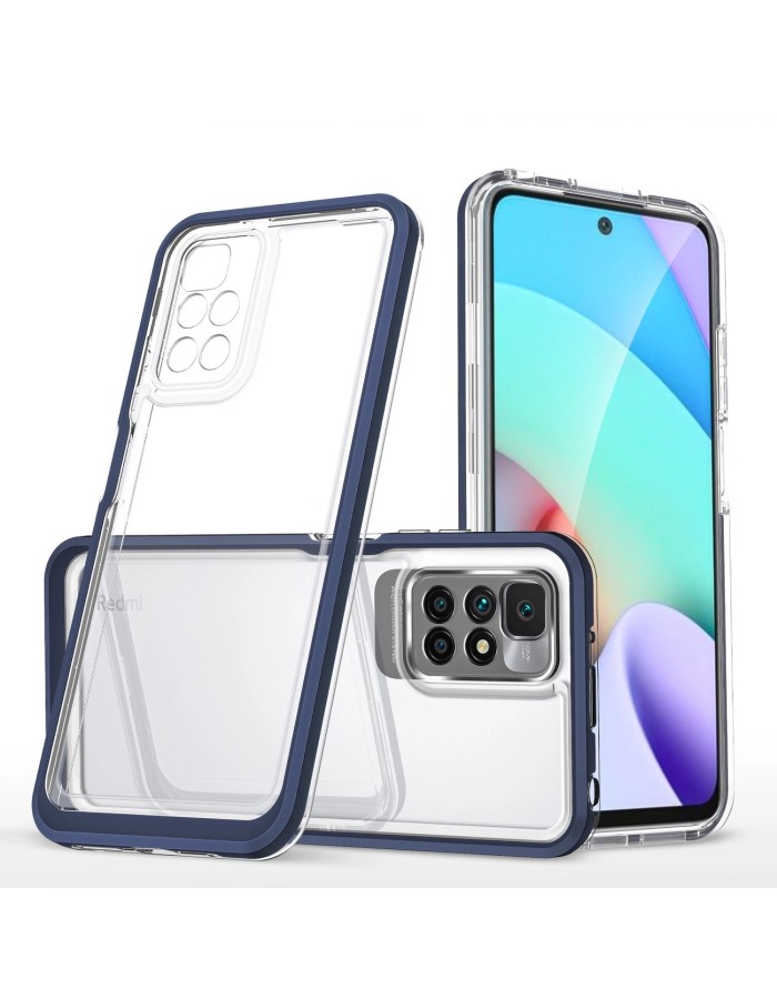 Clear 3in1 Case for Xiaomi Redmi 10 Frame Gel Cover Blue