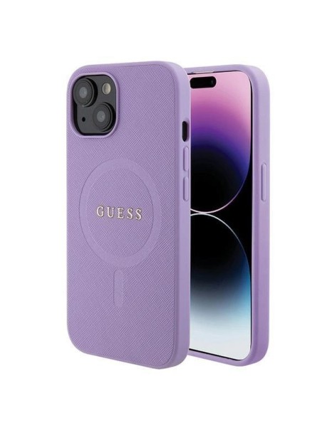 Guess GUHMP15SPSAHMCU iPhone 15 6.1" purple/purple hardcase Saffiano MagSafe Guess GUHMP15SPSAHMCU iPhone 15 6.1" purple/purple hardcase Saffiano MagSafe