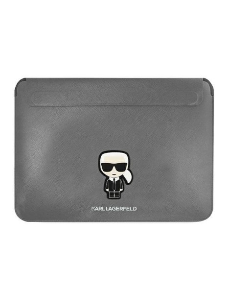 Karl Lagerfeld Saffiano Ikonik Karl case for a 16" laptop - silver