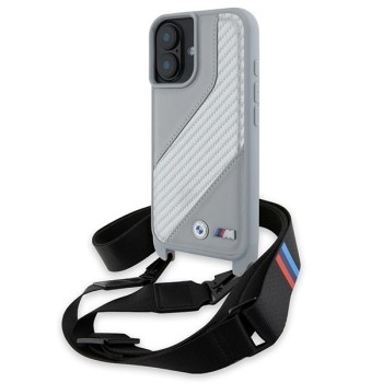 BMW M Edition Carbon Stripe &amp;amp; Strap iPhone 16 Case - Gray