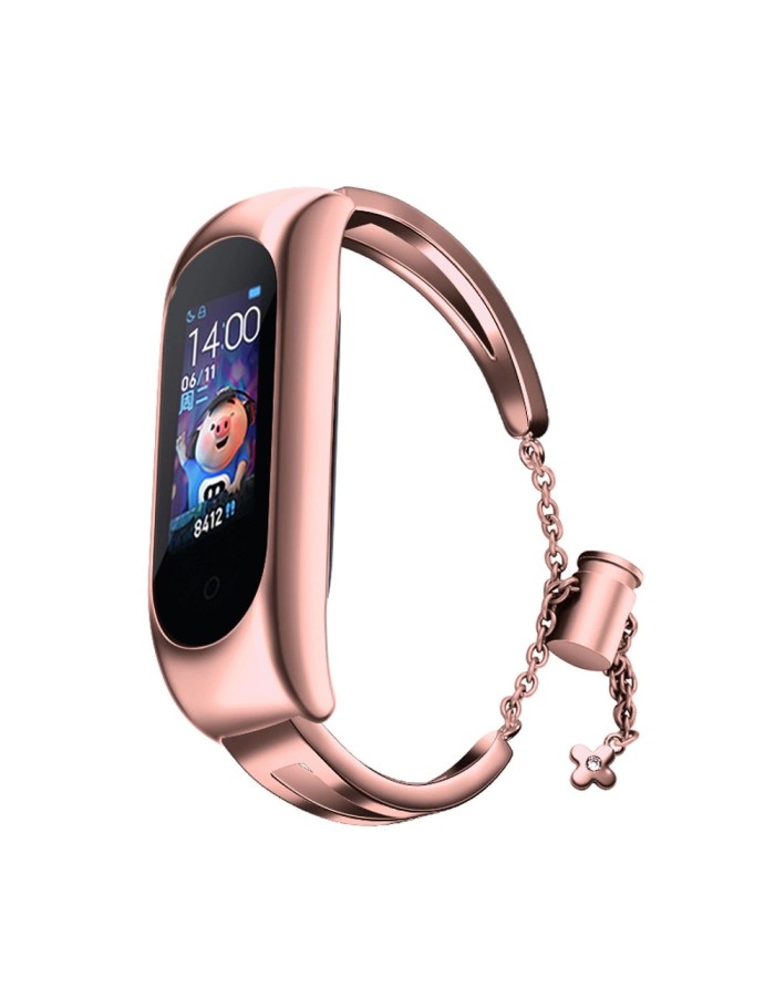Metal bracelet for Xiaomi Mi Band 3 / 4 / 5 / 6 band strap - pink Metal bracelet for Xiaomi Mi Band 3 / 4 / 5 / 6 band strap - pink