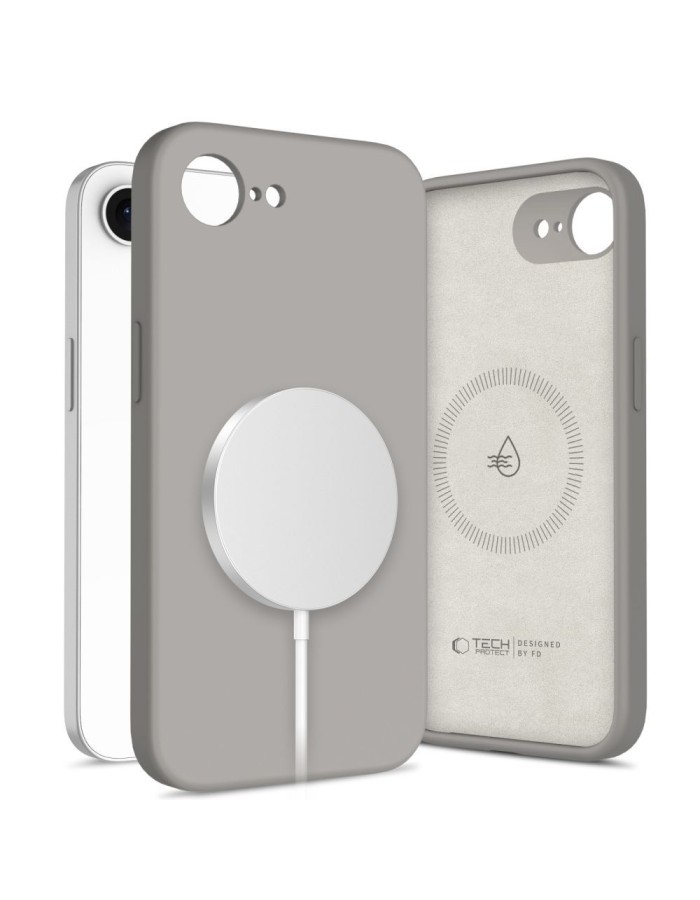 Tech-Protect Silicone MagSafe Case for iPhone 16e / 17e - Gray