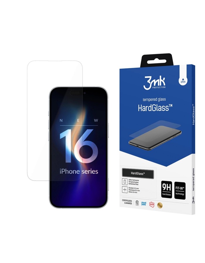 Tempered glass 9H 3mk HardGlass™ for Apple iPhone 16