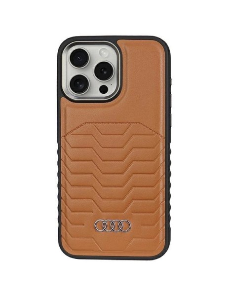 Audi Synthetic Leather case with MagSafe for iPhone 15 Pro - brown