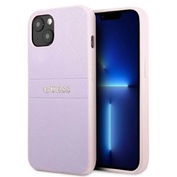 Guess GUHCP13SPSASBPU iPhone 13 mini 5,4 "purple / purple Saffiano Hot Stamp &amp;amp; Metal Logo
