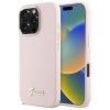 Guess Silicone Script Metal Logo & Frame iPhone 16 Pro Case - Pink Guess Silicone Script Metal Logo & Frame iPhone 16 Pro Case - Pink