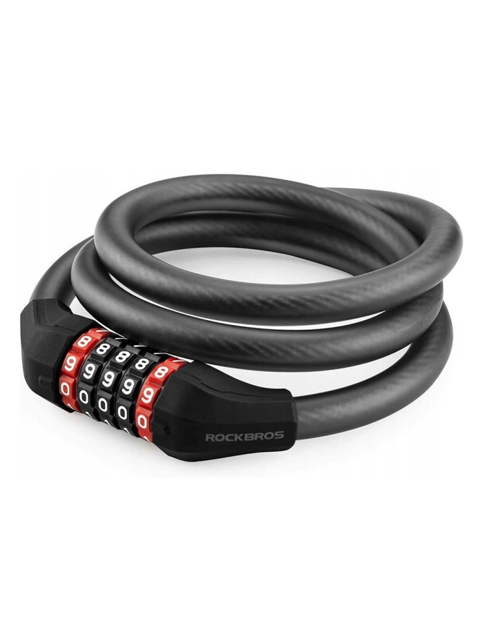 Rockbros RKS507-1BK bicycle lock with combination 1.8 m - black